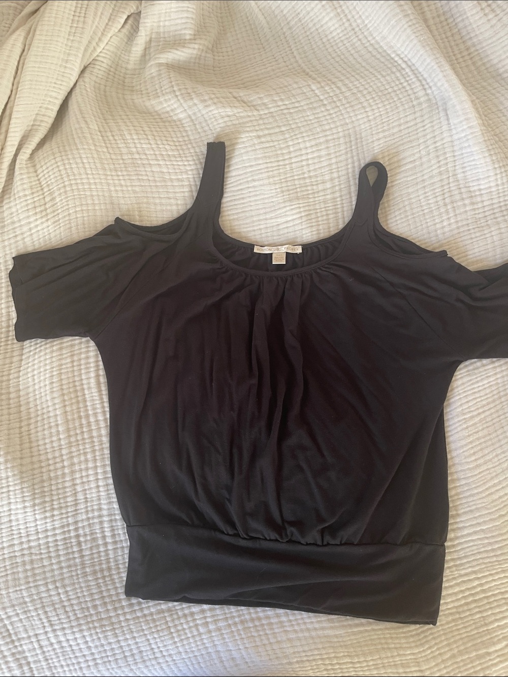 Boston Proper Black Cold-Shoulder Top